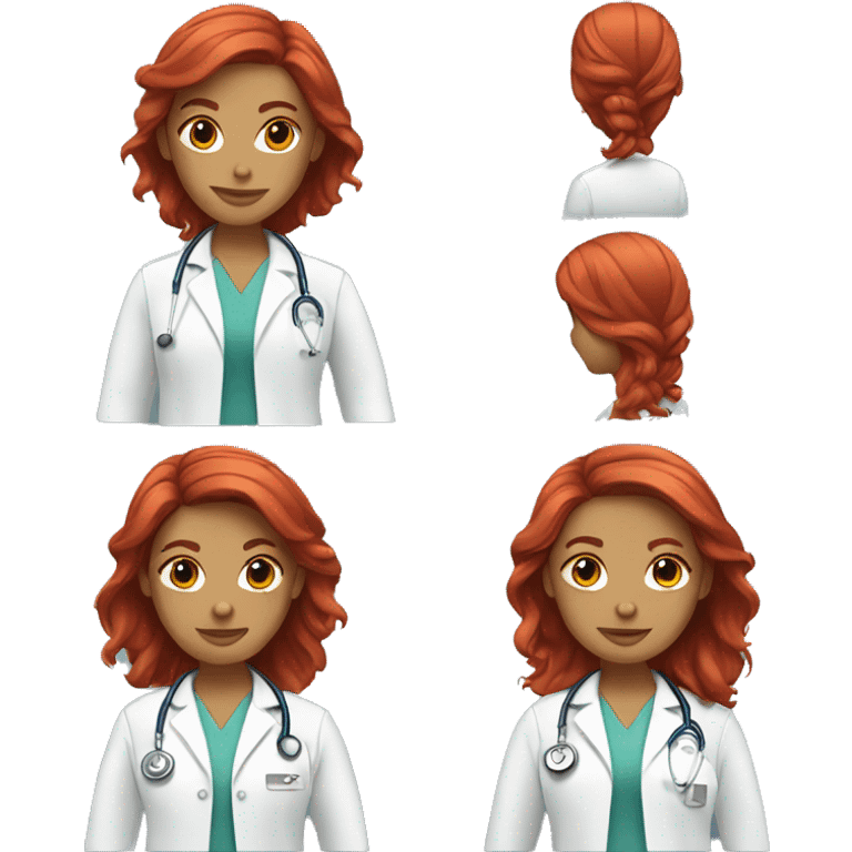 female doctor scrubs red hair  emoji