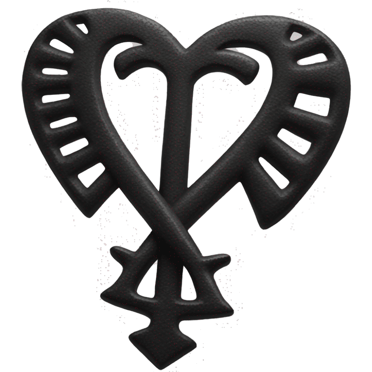 Black heart shape with ankh ￼ emoji