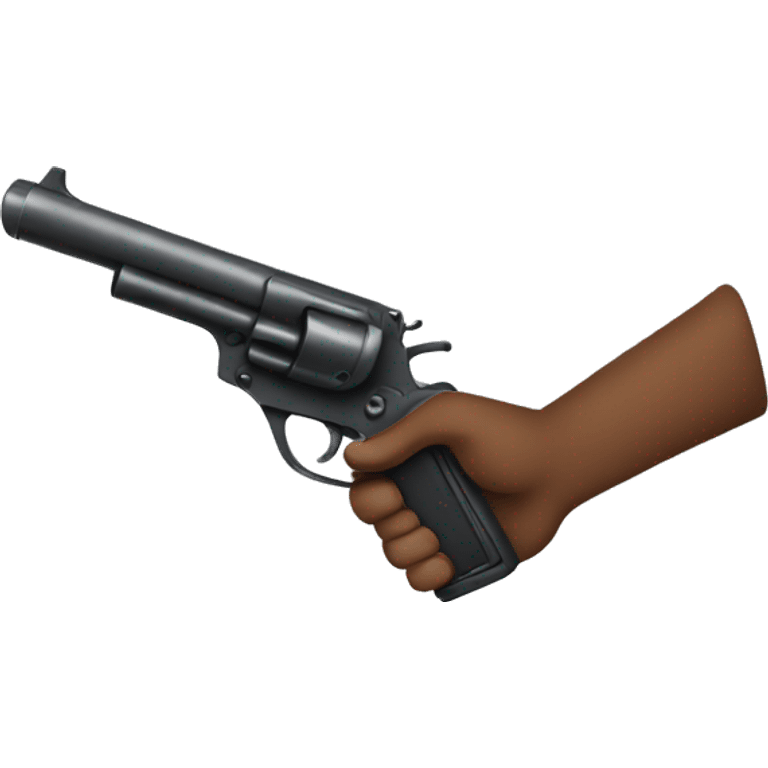 cartoon gun barrel in hands emoji