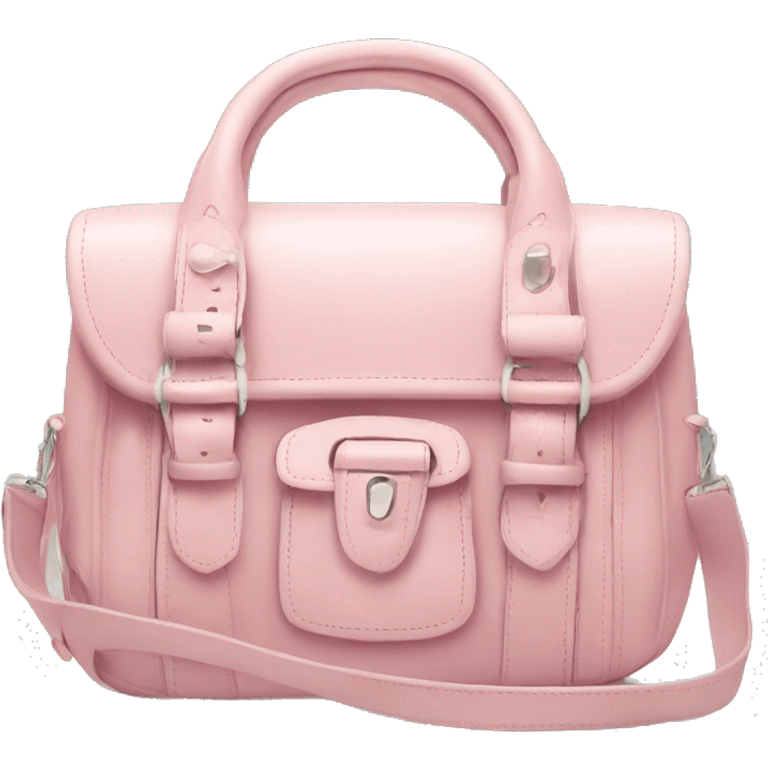 Realistic pastel pink designer satchel purse. emoji