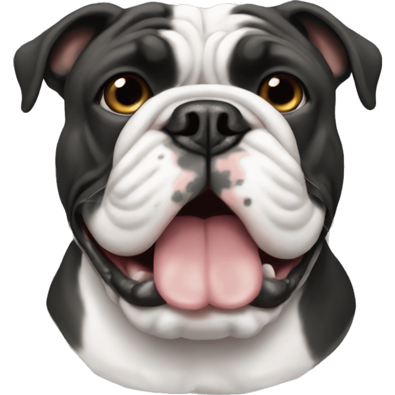 Black and white English bulldog emoji