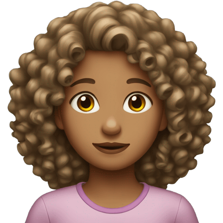 Girl with curly hair  emoji