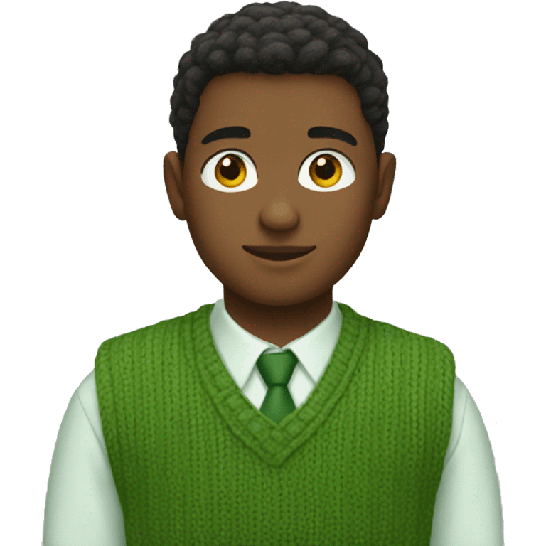 boy wearing green Sweater vest emoji