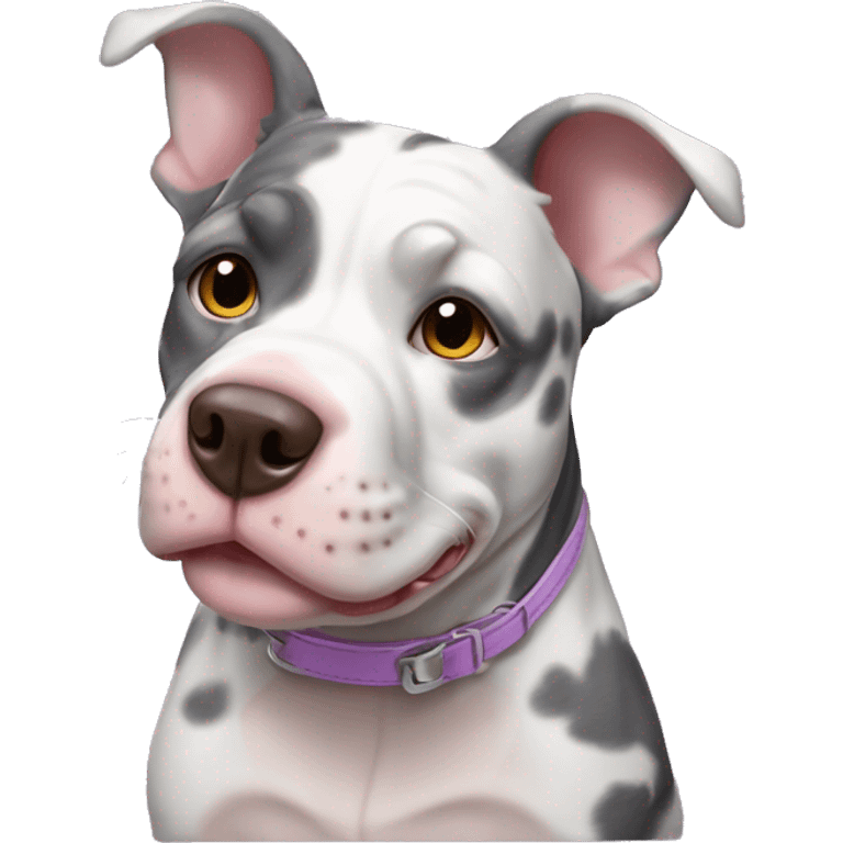 Lilac tri Merle pocket bully emoji