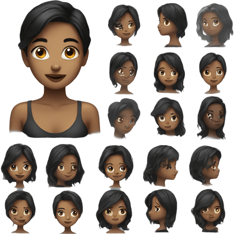 beautiful girl with black hair emoji