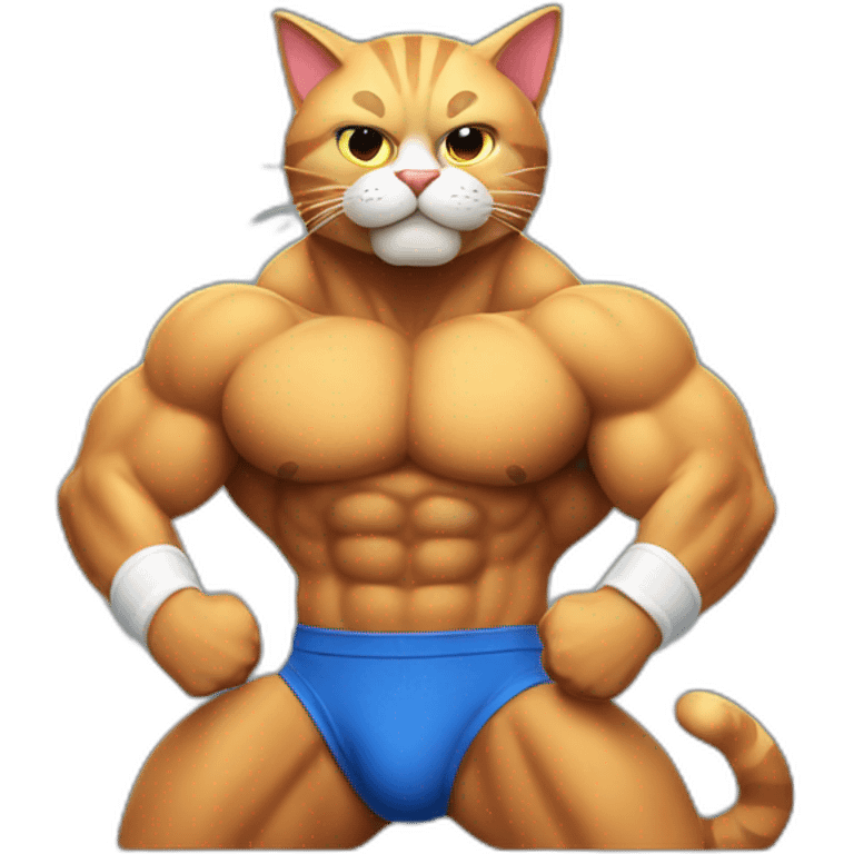 Cat bodybuilder emoji