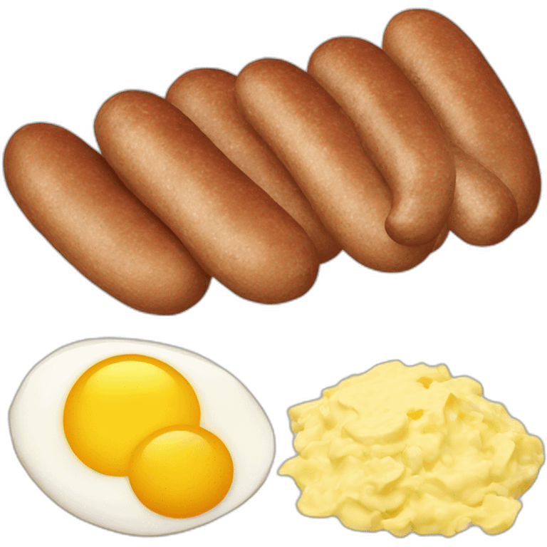 a saussage and two scrambled eggs emoji