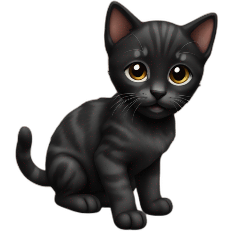 small kitten black emoji