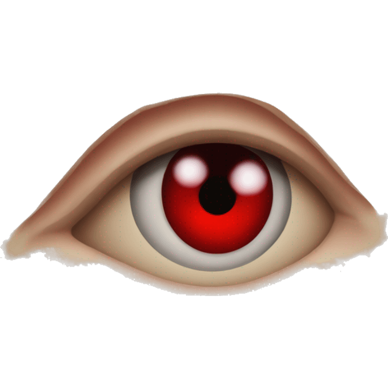 RED EYE written in red letters emoji