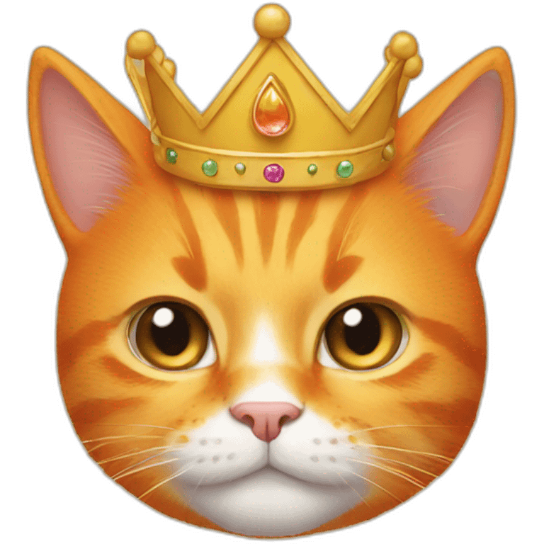 orange cat with a crown emoji