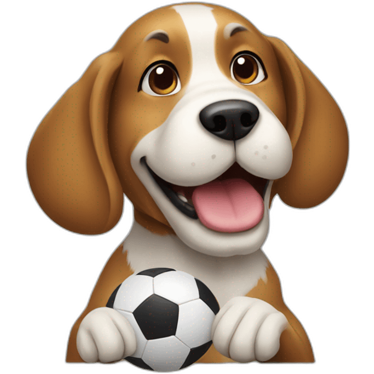 Dog playing football emoji