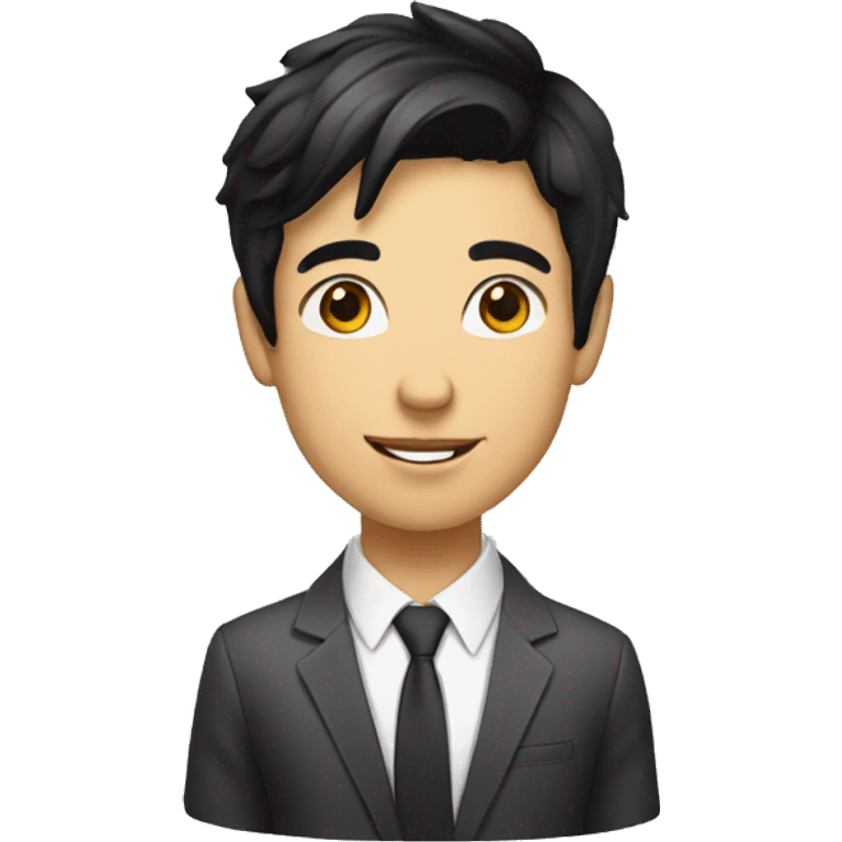 young sales person with black hair selling cars  emoji