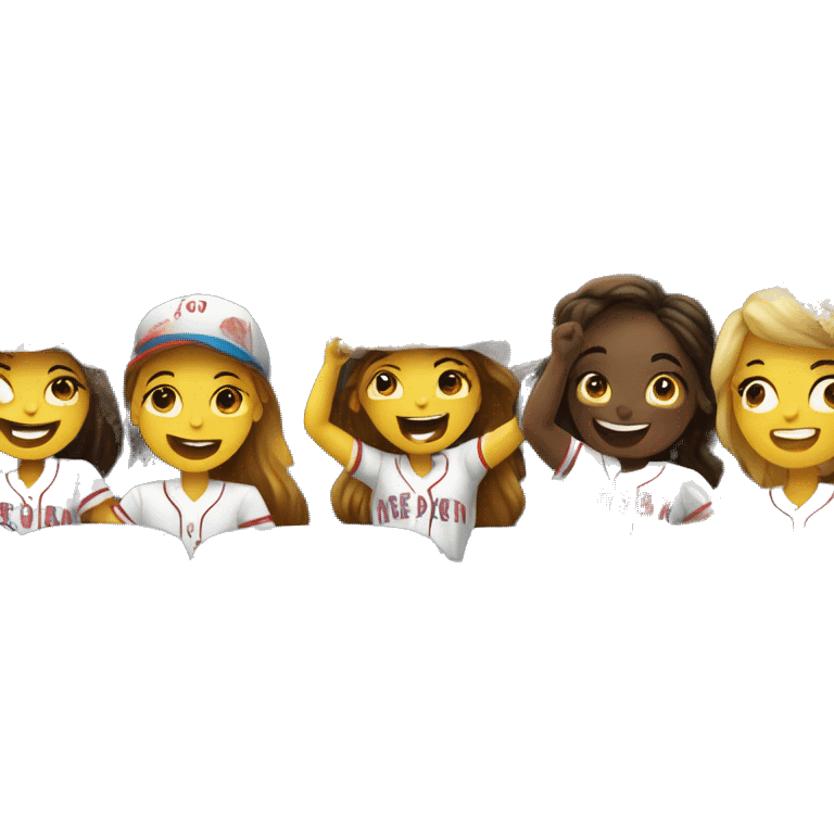 girlies having fun at a baseball game with popcorn emoji