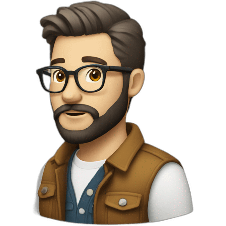 hipster designer with a short beard emoji