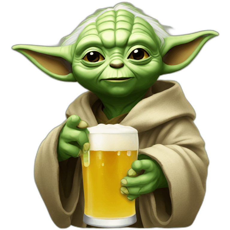 Yoda drink beer happy emoji