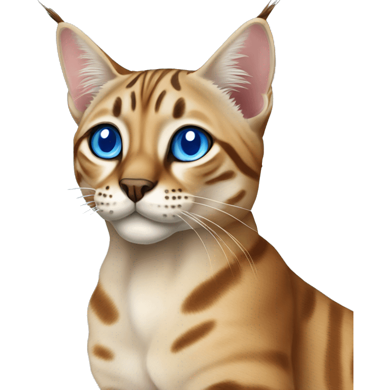 Lynx Bengal cat with Blue eyes sitting emoji