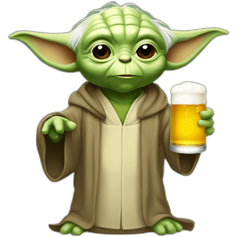 Yoda qui boit un bierre emoji