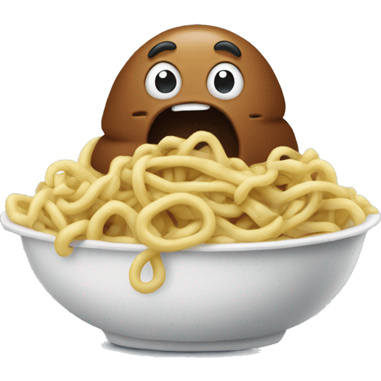 Poop in a airplane who eat noodles  emoji