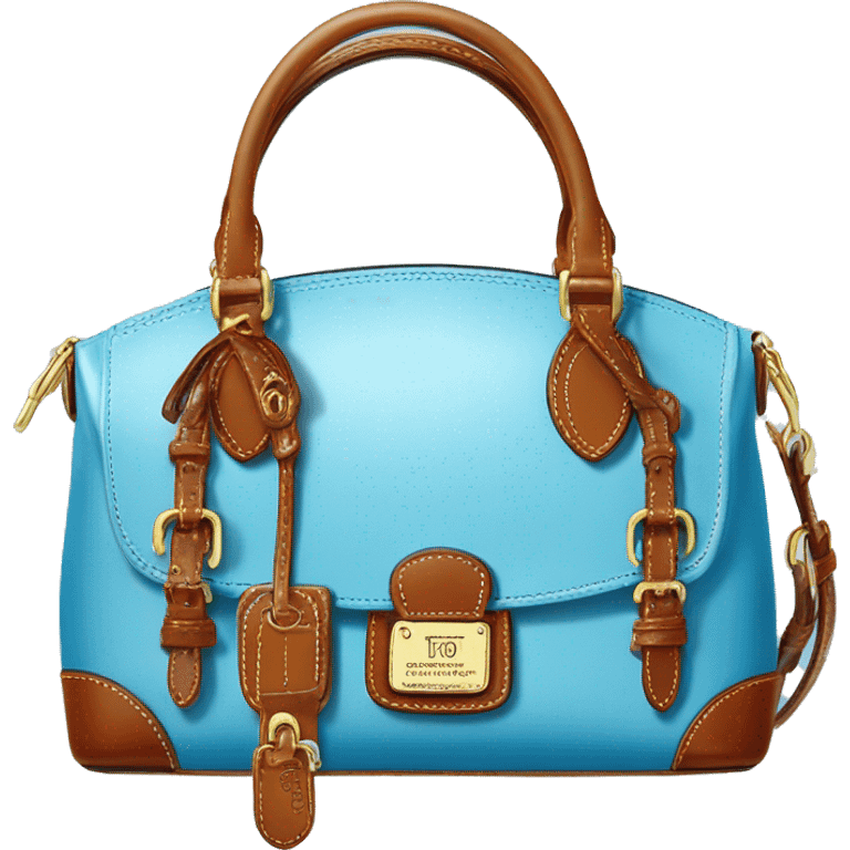 Realistic sky blue dooney and bourke satchel purse.  emoji