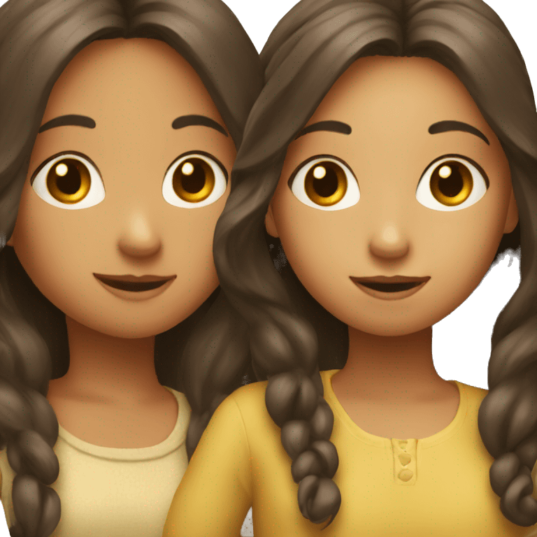 two girls are talking emoji