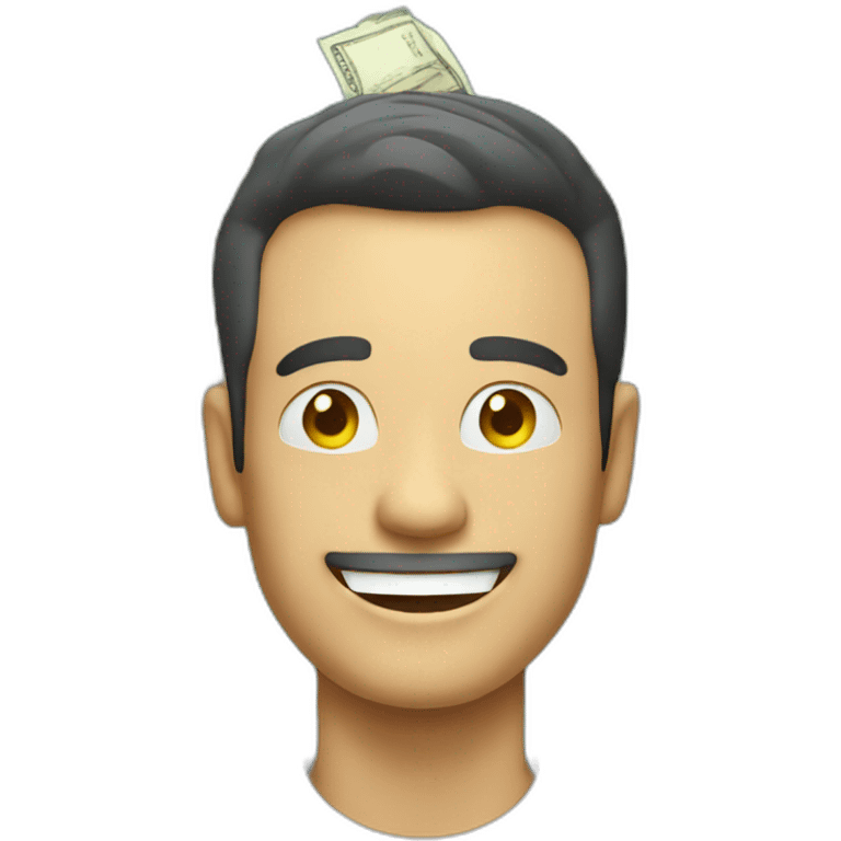 Happy men with lots of money  emoji