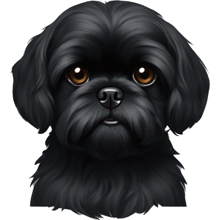 All black Shih Tzu all black emoji