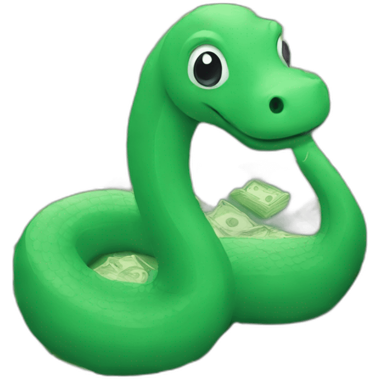 Nessie counting money emoji