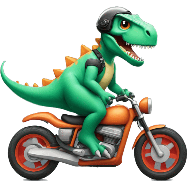 Dinosaur riding a motorcycle  emoji