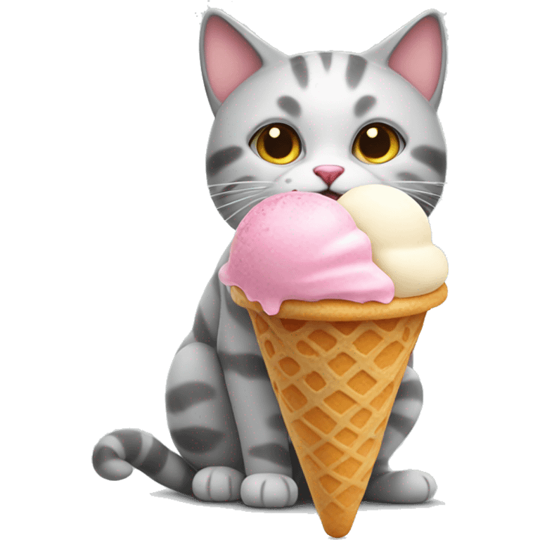 Cat with ice cream emoji