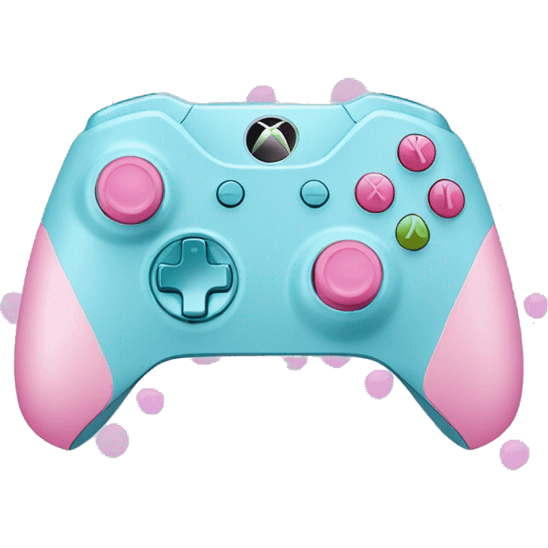 light blue and pink xbox controller emoji