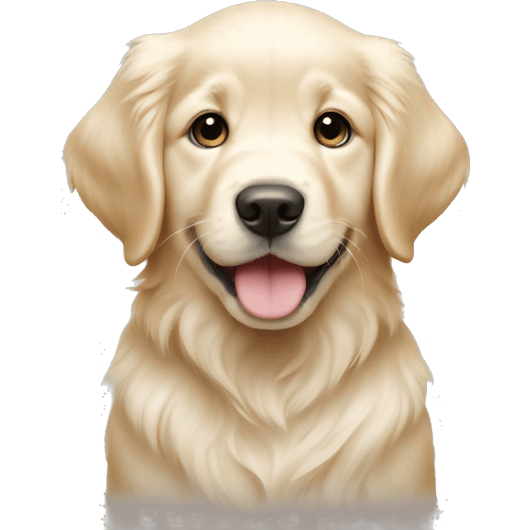 English cream golden retriever puppy emoji