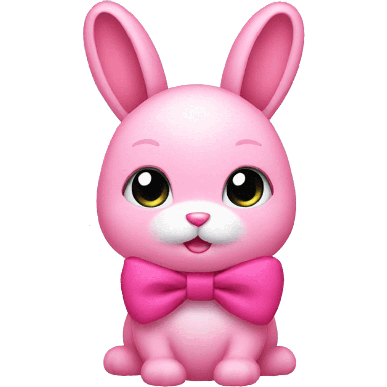 Pink bunny wearing a bow emoji