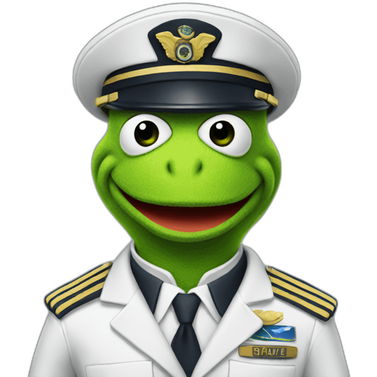 kermit as airline pilot emoji