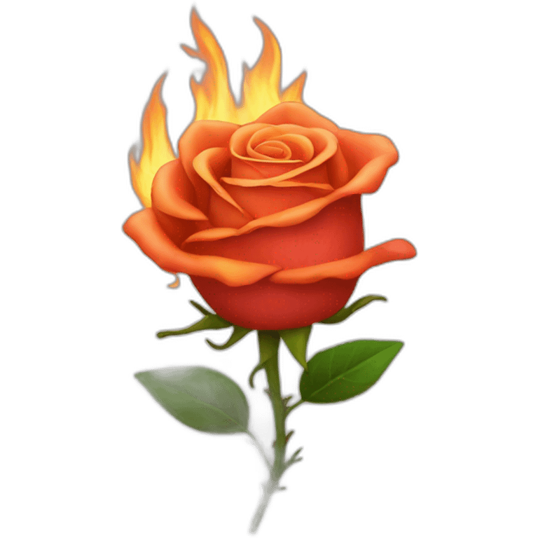 one rose-with-fire emoji