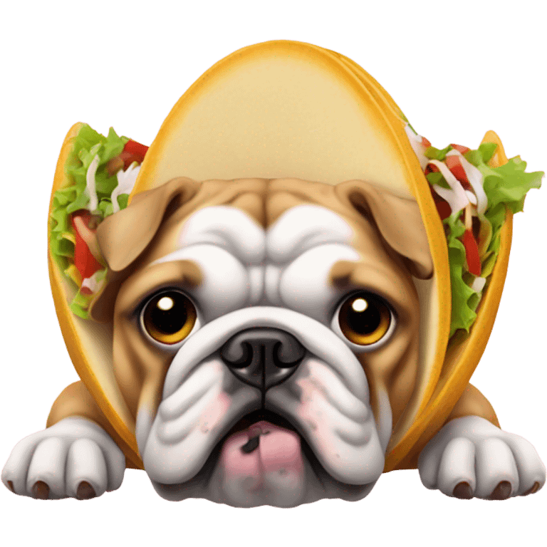 Bulldog eating tacos emoji