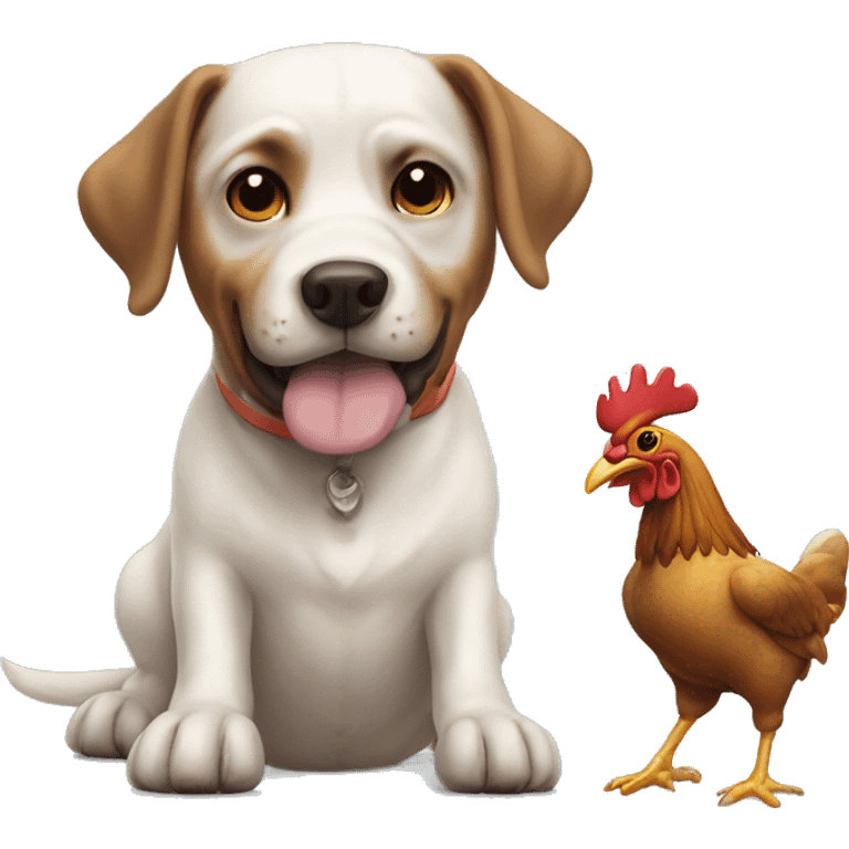 pitbool dog with chicken emoji