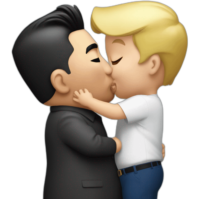 Kim jong un kissing trump emoji