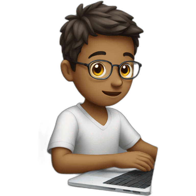 Boy Study on laptop emoji