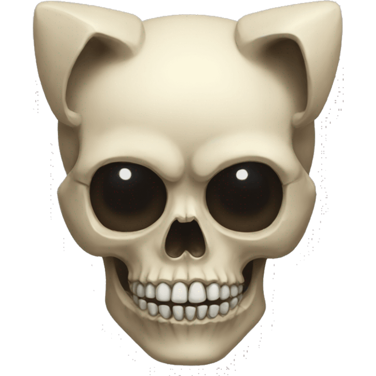 hyperealistic skull with cat ears emoji