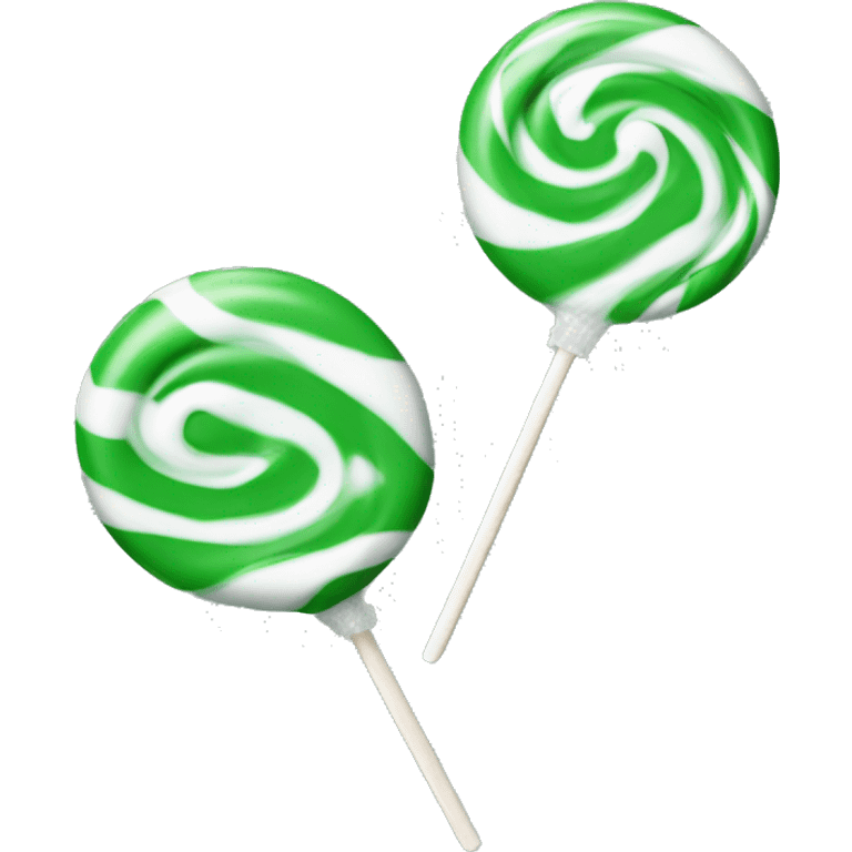 Green  and White Swirled Lollipop on Stick emoji