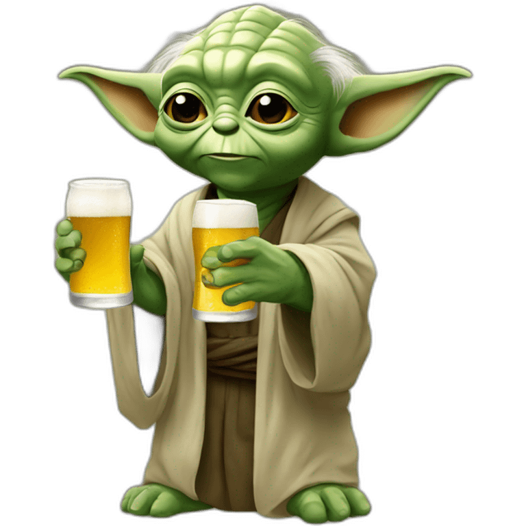 Yoda drinking beer emoji