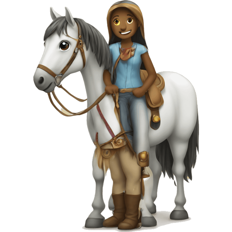 Light horse with a Girl   emoji