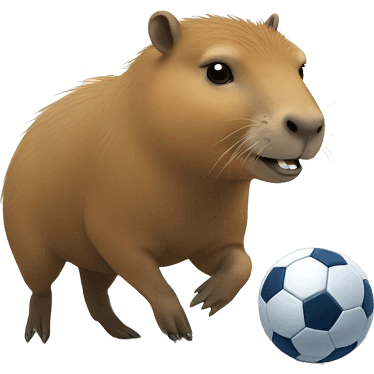 Capybara playing soccer emoji