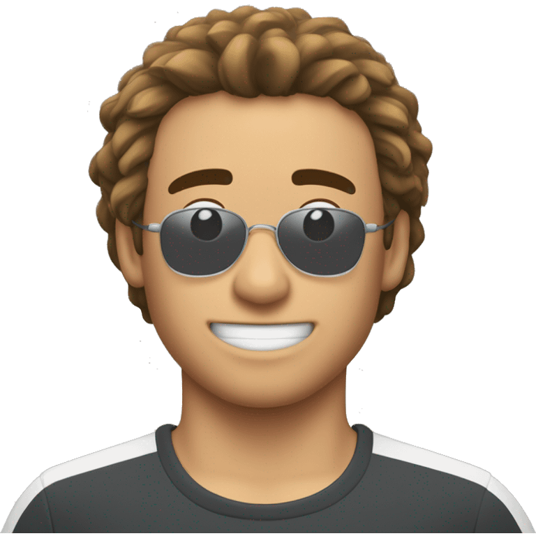 homem moreno de cabelo cacheado jogando no pc emoji