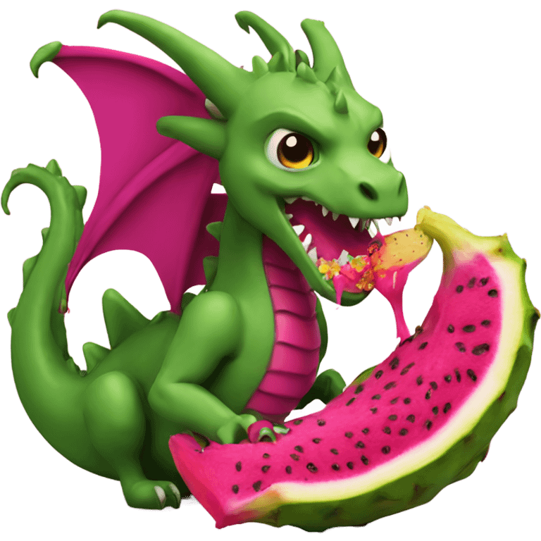 Dragon Eating a Dragon fruit emoji