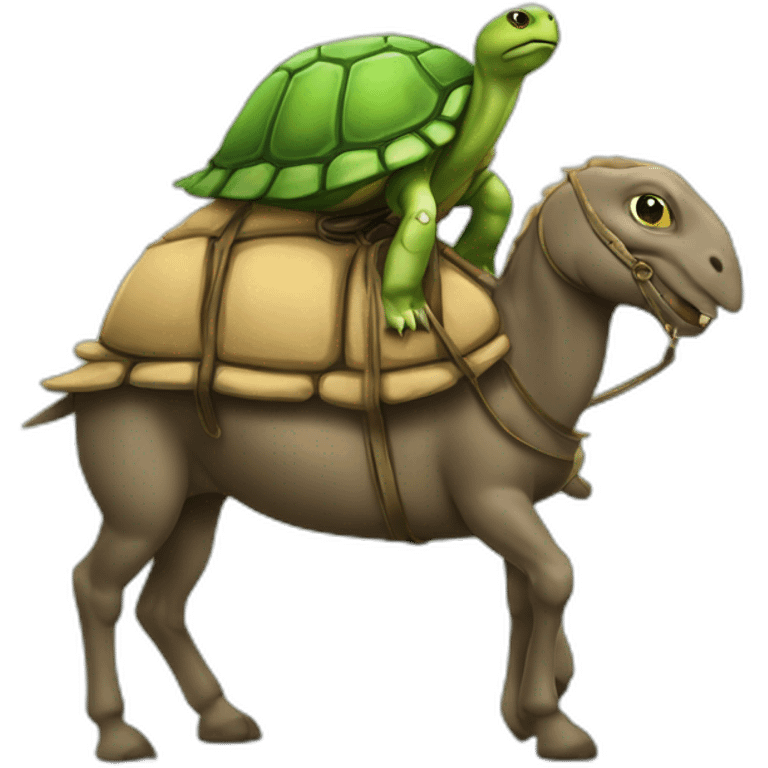 Une tortue sur un cheval emoji