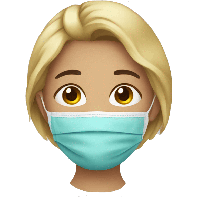 A sick girl have mask  emoji