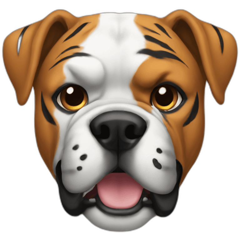 White Boxer with tiger power  emoji