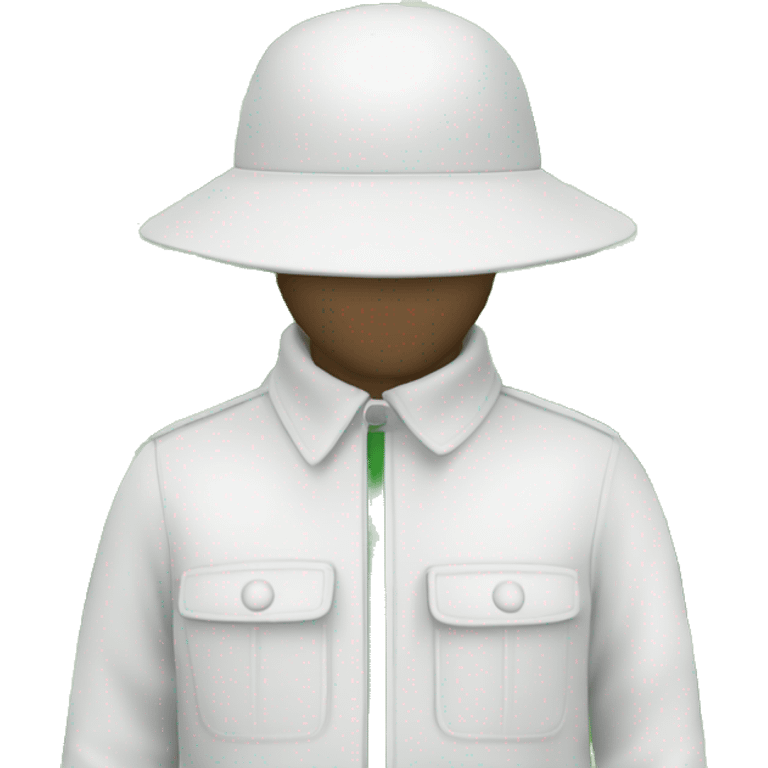 gardener pith helmet jacket white green trees  emoji