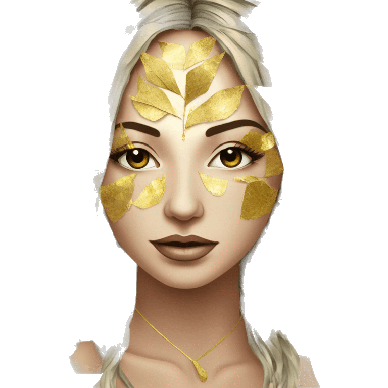  Hemp 420 lady face melting gold drizzle kintsugi palm leaves tropical made of 420 origami newspaper roses hemp leaves lantern fairy lights burning paper and hemp leaves in hair emoji